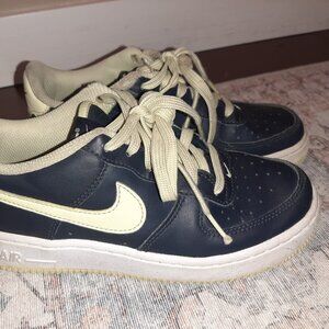 Nike Air Force 1 Black and Lemon Youth size 3.5